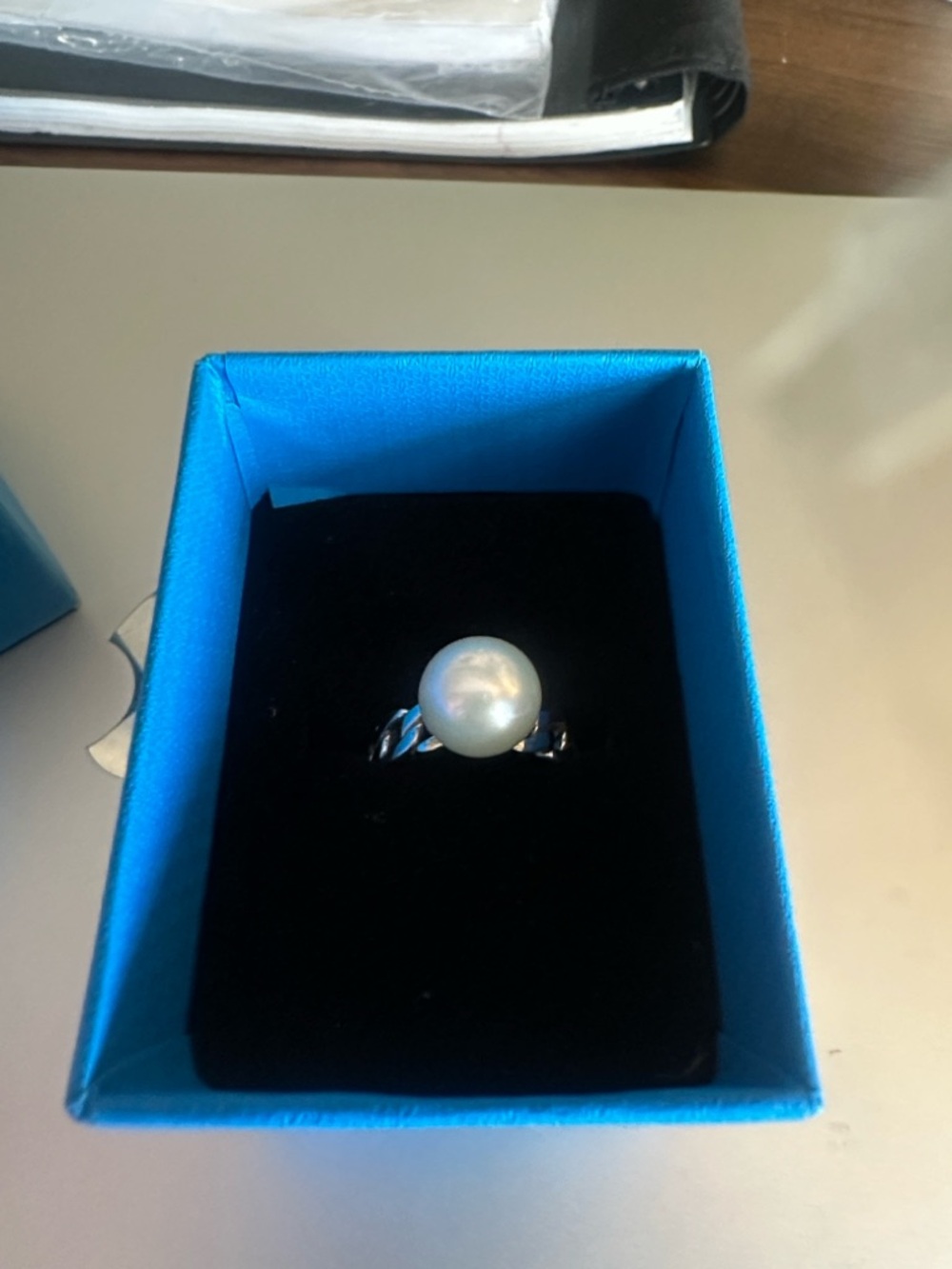 Pearl Accent Silver Ring - White Pearl